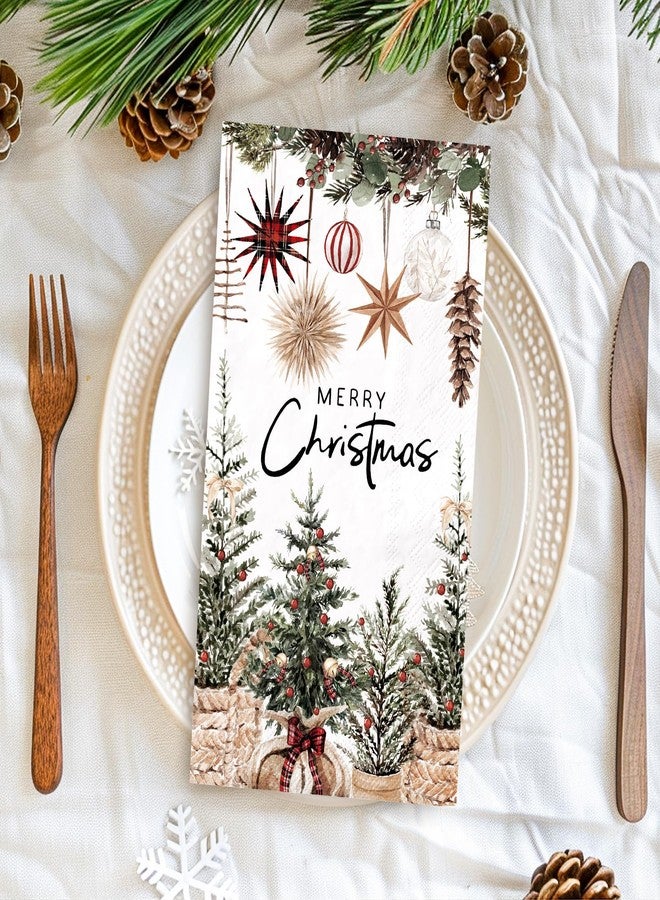 JarThenaAMCS مناديل جارثينا إيه إم سي إس، 100 قطعة، مزينة بزينة كرات شجرة عيد الميلاد، مناديل ورقية للاستخدام مرة واحدة، مناسبة لعشاء ريفي، منشفة يد، مناديل ورقية للحمام، لوازم طاولة حفلات الشتاء - Image 3